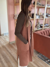 Load image into Gallery viewer, terracotta sleeveless cardigan