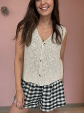 Load image into Gallery viewer, black+white gingham shorts