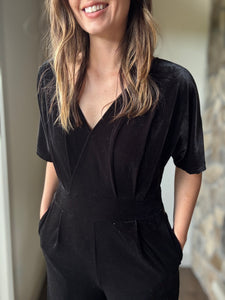 black velvet jumpsuit