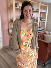 Load image into Gallery viewer, mocha cotton cropped cardigan