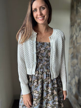Load image into Gallery viewer, cream crochet button cardigan
