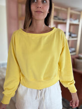 Load image into Gallery viewer, abbie yellow off shoulder sweatshirt