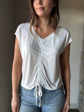 Load image into Gallery viewer, off white front ruche modal top