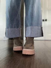 Load image into Gallery viewer, suede khaki whipstitch chunky boot