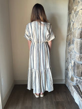 Load image into Gallery viewer, natural blue stripe maxi