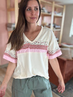 countryside gingham mix tee