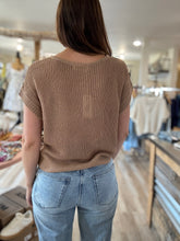 Load image into Gallery viewer, coffee short sleeve lightweight sweater