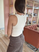 Load image into Gallery viewer, gracie cream ribbed tank bralette