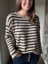 Load image into Gallery viewer, taupe + black stripe sweater