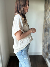 Load image into Gallery viewer, oatmeal short sleeve button down top
