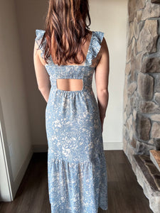 blue floral maxi dress