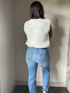 isla ivory chunky knit vest