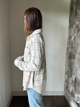 Load image into Gallery viewer, ultra soft cream plaid button down flannel
