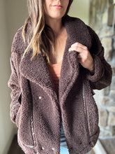 Load image into Gallery viewer, z supply dark chocolate ari sherpa coat