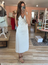 Load image into Gallery viewer, betsy white polka dot midi dress