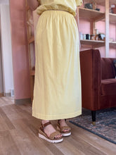 Load image into Gallery viewer, lemon cotton midi skirt