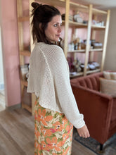 Load image into Gallery viewer, beige cotton cropped cardigan