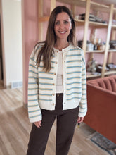 Load image into Gallery viewer, cozy up stripe button cardi