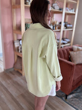 Load image into Gallery viewer, lime knit shirt jacket