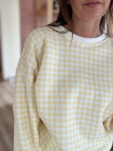 Load image into Gallery viewer, yellow gingham comfy sweatshirt