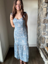 Load image into Gallery viewer, blue floral maxi dress