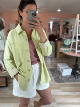 Load image into Gallery viewer, lime knit shirt jacket
