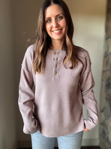 mauve waffle henley