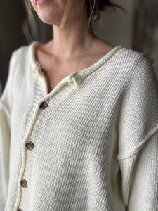 easy days off white button down cardigan