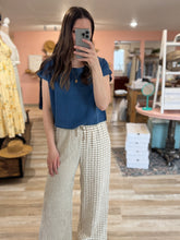 Load image into Gallery viewer, tan gingham cotton pants