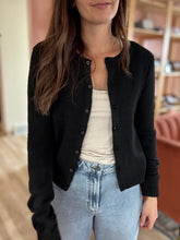 Load image into Gallery viewer, black classic button down cardigan