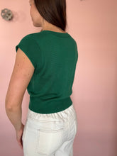 Load image into Gallery viewer, evergreen cap sleeve top