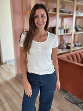 Load image into Gallery viewer, evanore eggnog henley top