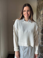 Load image into Gallery viewer, lightweight white waffle sweater