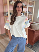 Load image into Gallery viewer, retro rainbow cream top