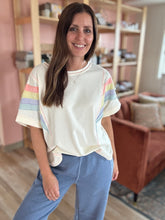 Load image into Gallery viewer, retro rainbow cream top
