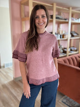 Load image into Gallery viewer, cranberry icing short sleeve sweater