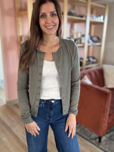 Load image into Gallery viewer, dusty olive button down cardigan