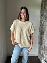 Load image into Gallery viewer, buttercream short sleeve relaxed sweater