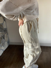 Load image into Gallery viewer, pol beige crochet mix joggers