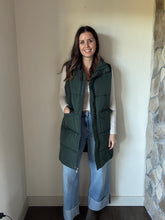 Load image into Gallery viewer, dark green long vest