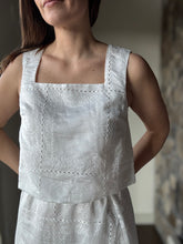 Load image into Gallery viewer, white eyelet cropped tank