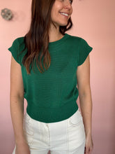 Load image into Gallery viewer, evergreen cap sleeve top
