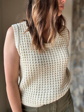 Load image into Gallery viewer, elsie sleeveless ivory waffle sweater