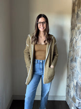 Load image into Gallery viewer, golden brown stitch detail hooded cardigan