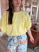 Load image into Gallery viewer, blue, green + orange floral wide leg pant