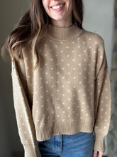 Load image into Gallery viewer, khaki heart sweater