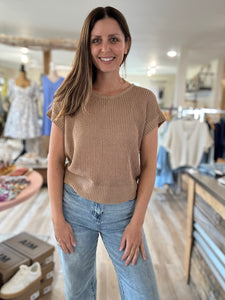 coffee short sleeve lightweight sweater