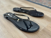 Load image into Gallery viewer, black jelly flip-flops