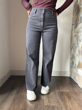 Load image into Gallery viewer, washed black cotton wide leg pants