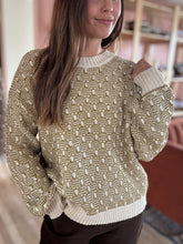 Load image into Gallery viewer, autumn ripple avocado chunky knit sweater